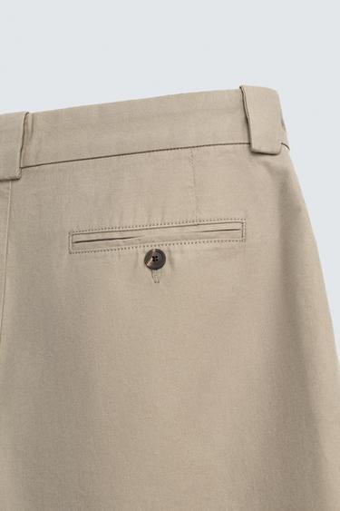BERMUDA EN LYOCELL ET COTON À PLIS - Beige chiné de Zara - Image 8