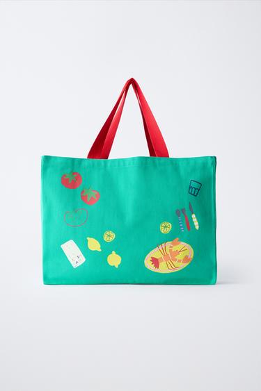 BOLSO SHOPPER ESTAMPADO CASA LAWA X ZARA KIDS - Verde de Zara