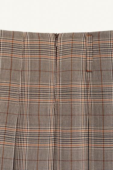 JUPE À CARREAUX ET PLIS PLATS ÉDITION LIMITÉE - Marron de Zara - Image 8