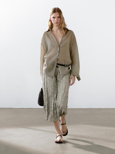 Zara Flowing maltinto ramie blend shirt - 567