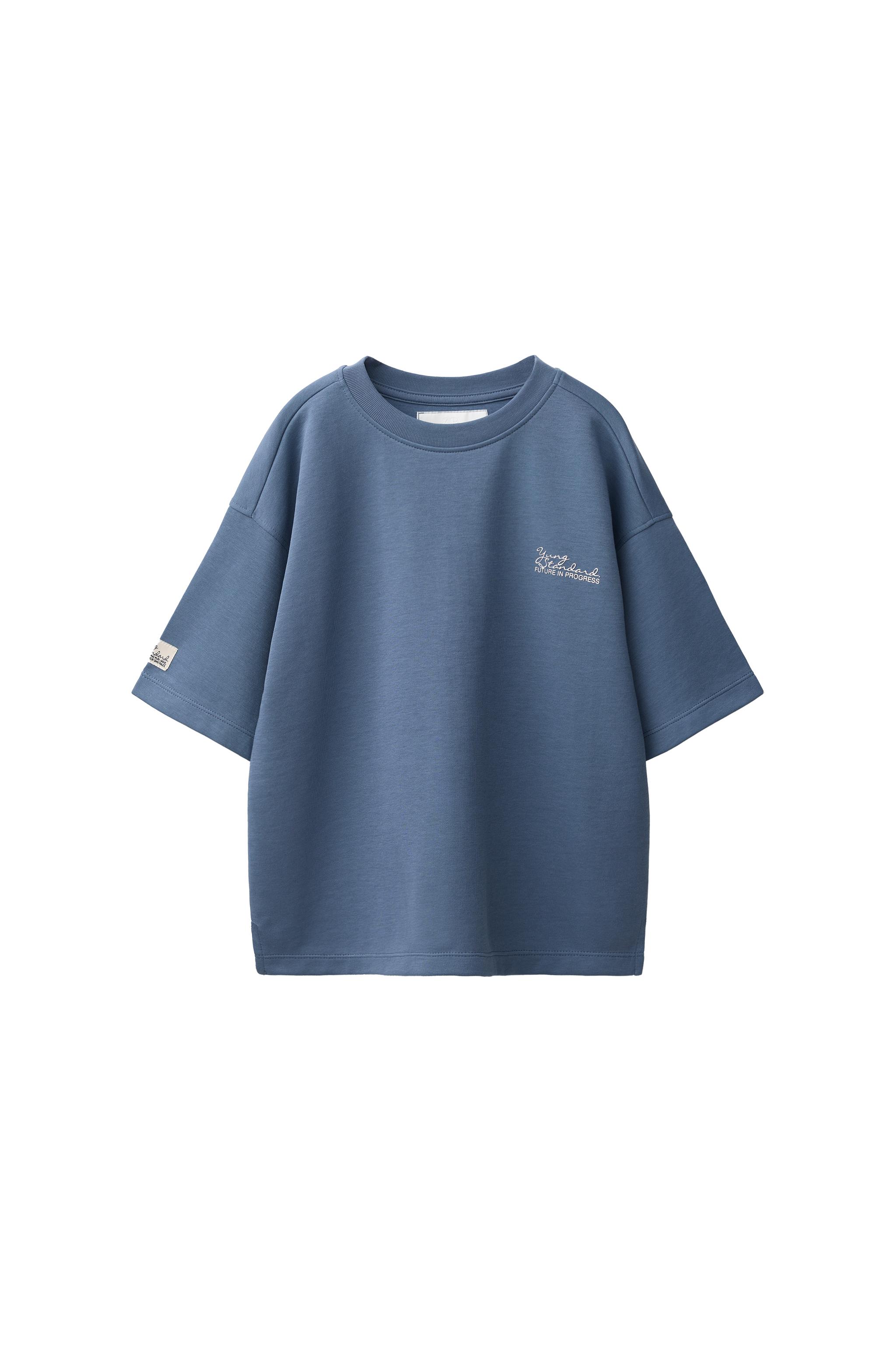 EMBROIDERED INTERLOCK T-SHIRT - Pastel blue | ZARA United States