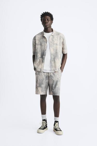 CAMISA PUNTO ESTAMPADO TIE DYE - Crudo de Zara - Imagen 0