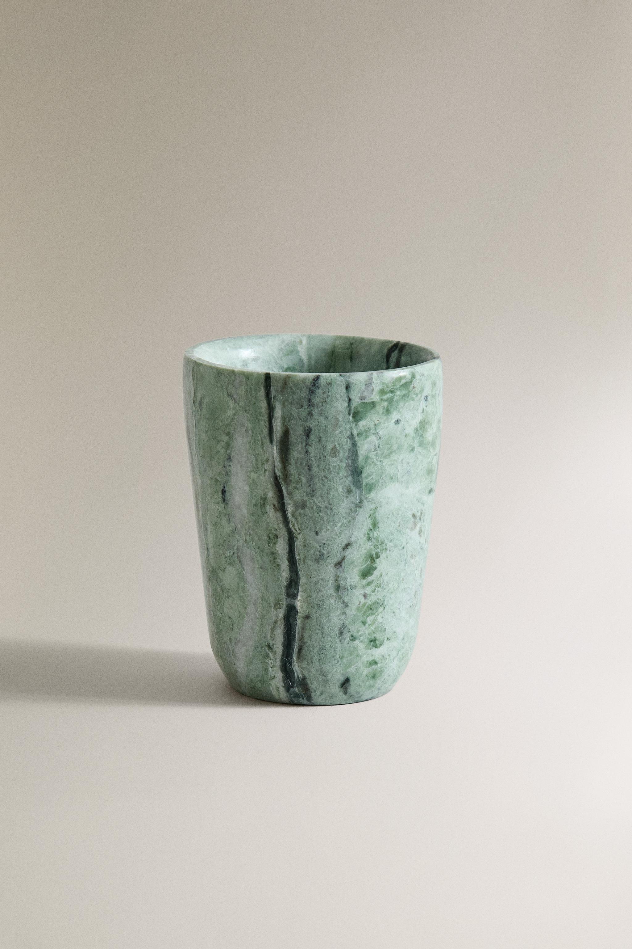 GREEN MARBLE TOOTHBRUSH HOLDER