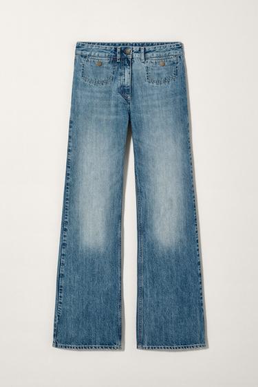 JEANS WIDE LEG TIRO MEDIO KATE MOSS X ZARA - Azul de Zara