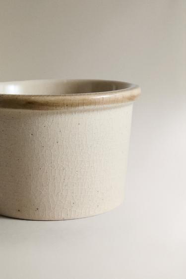 CYLINDRICAL STONEWARE SNACK BOWL - Grey / Beige by Zara - Image 3