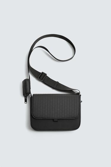 RUBBERISED TEXTURED CROSSBODY BAG - Black by Zara