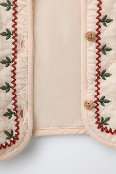 VESTE MATELASSÉE BRODÉE - rose poudré de Zara - Image 3