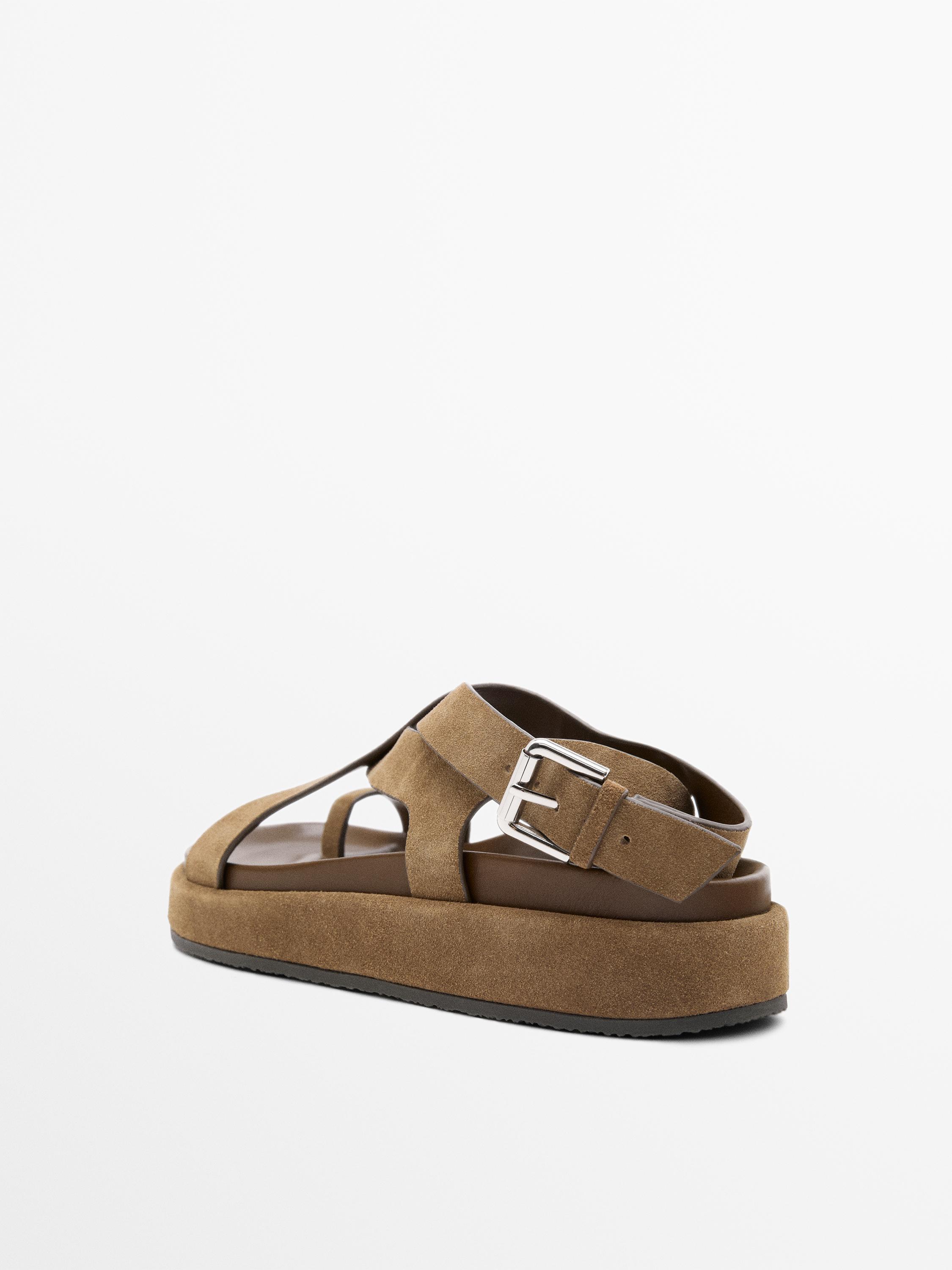 Sandals with crossover straps