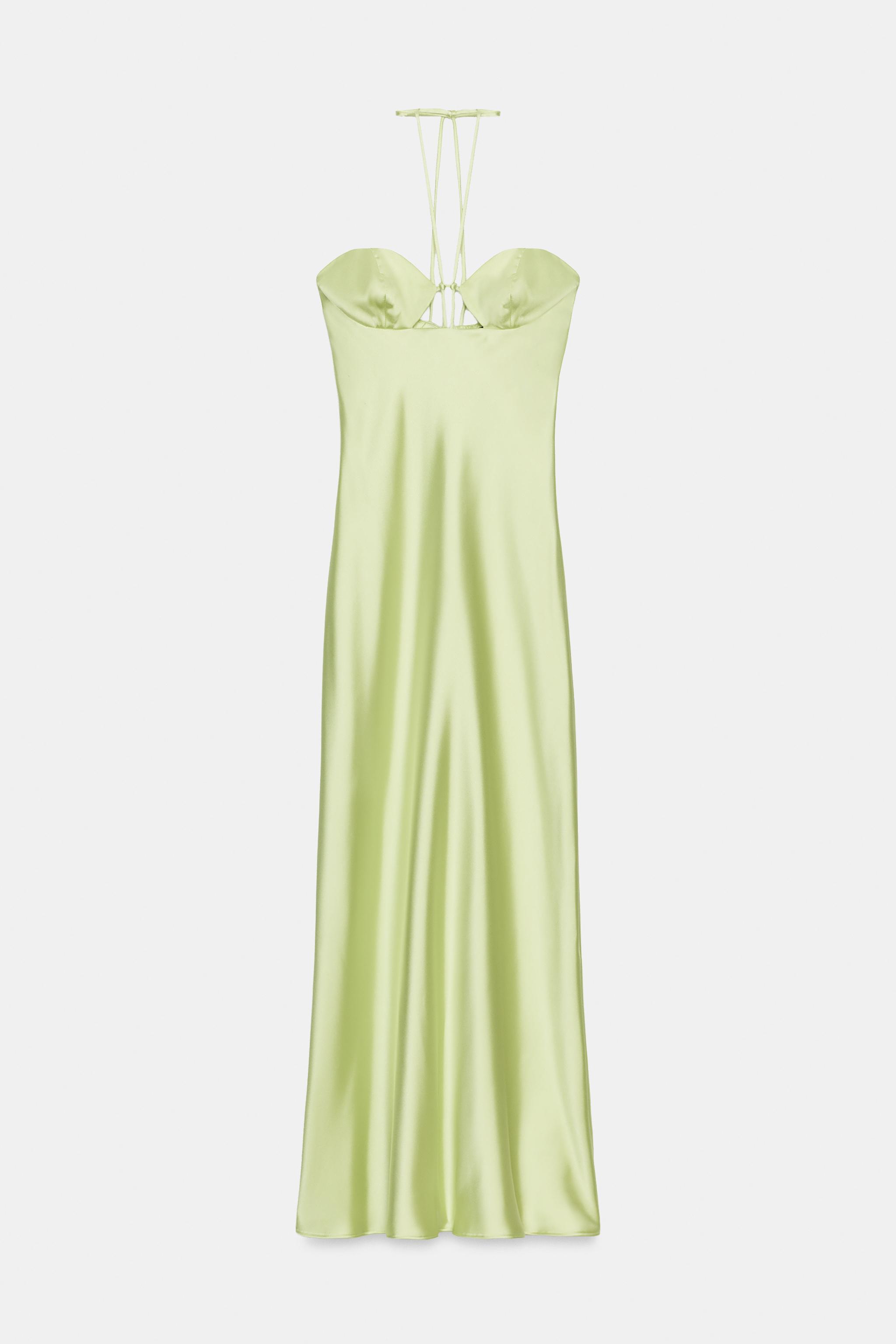 SATIN EFFECT MIDI DRESS