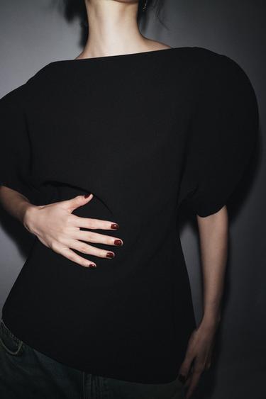 ZW COLLECTION PUFF SLEEVE TOP - Black by Zara