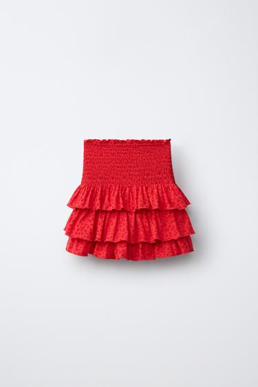 FLORAL BERMUDA SKORT - Red by Zara - Image 1