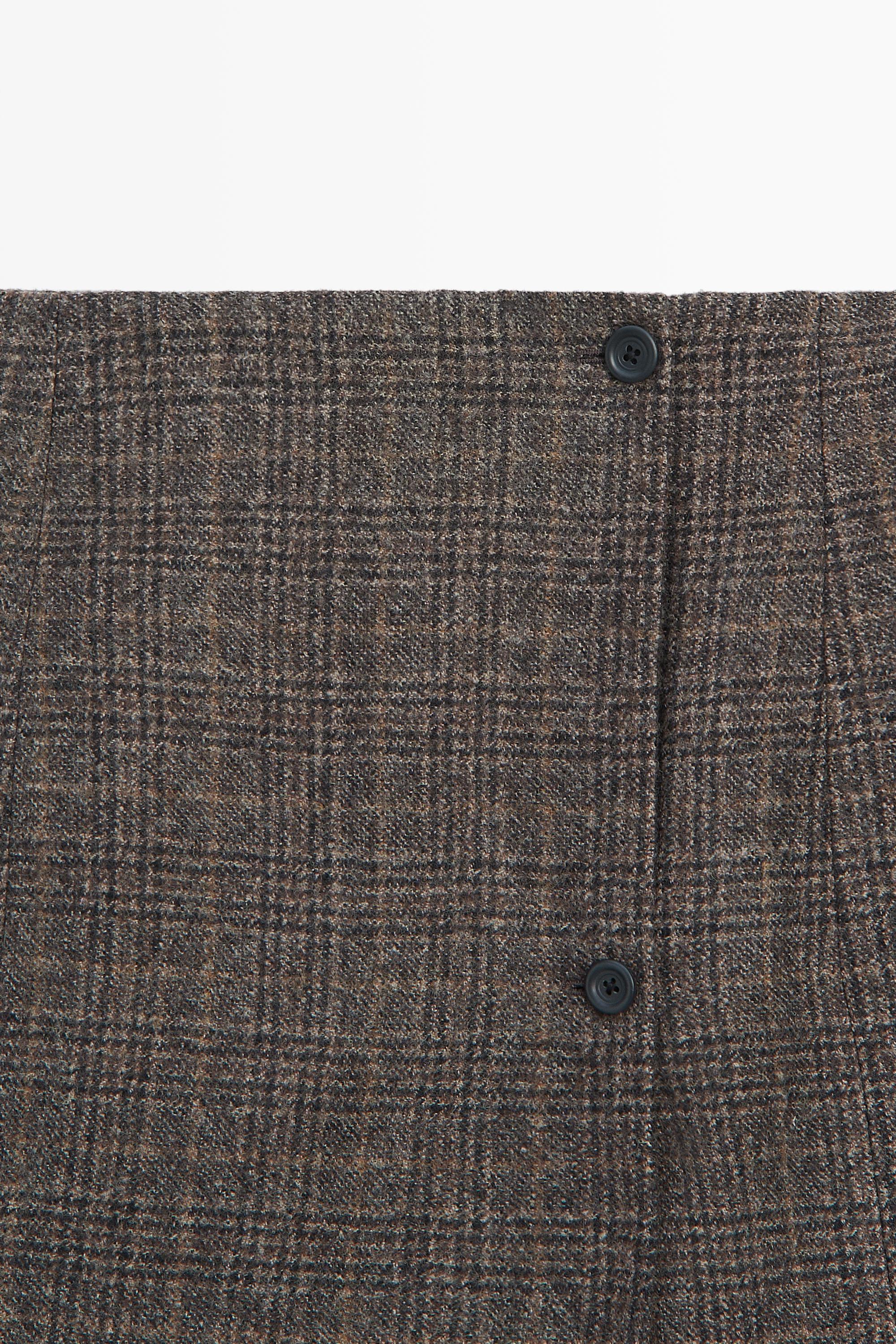 Jupe midi portefeuille à boutons