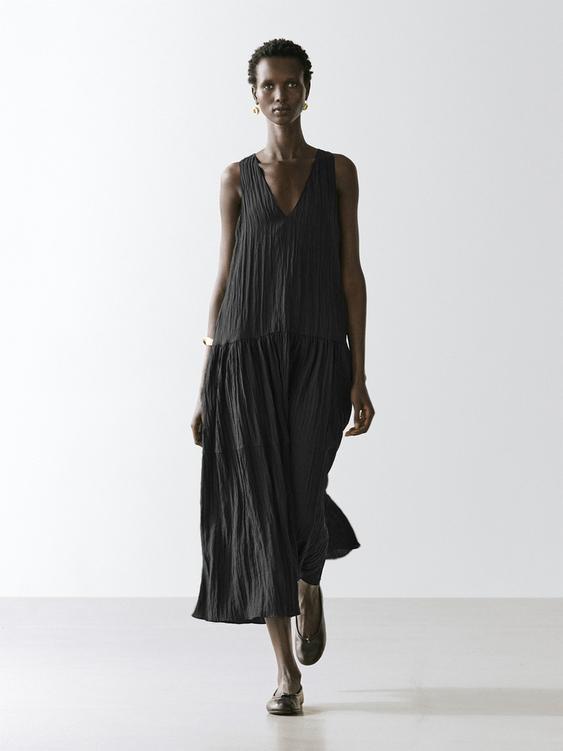 Flowing pleated midi dress from Zara - $130