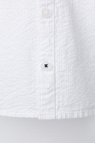 BASIC SEERSUCKER SHIRT - White by Zara - Image 3