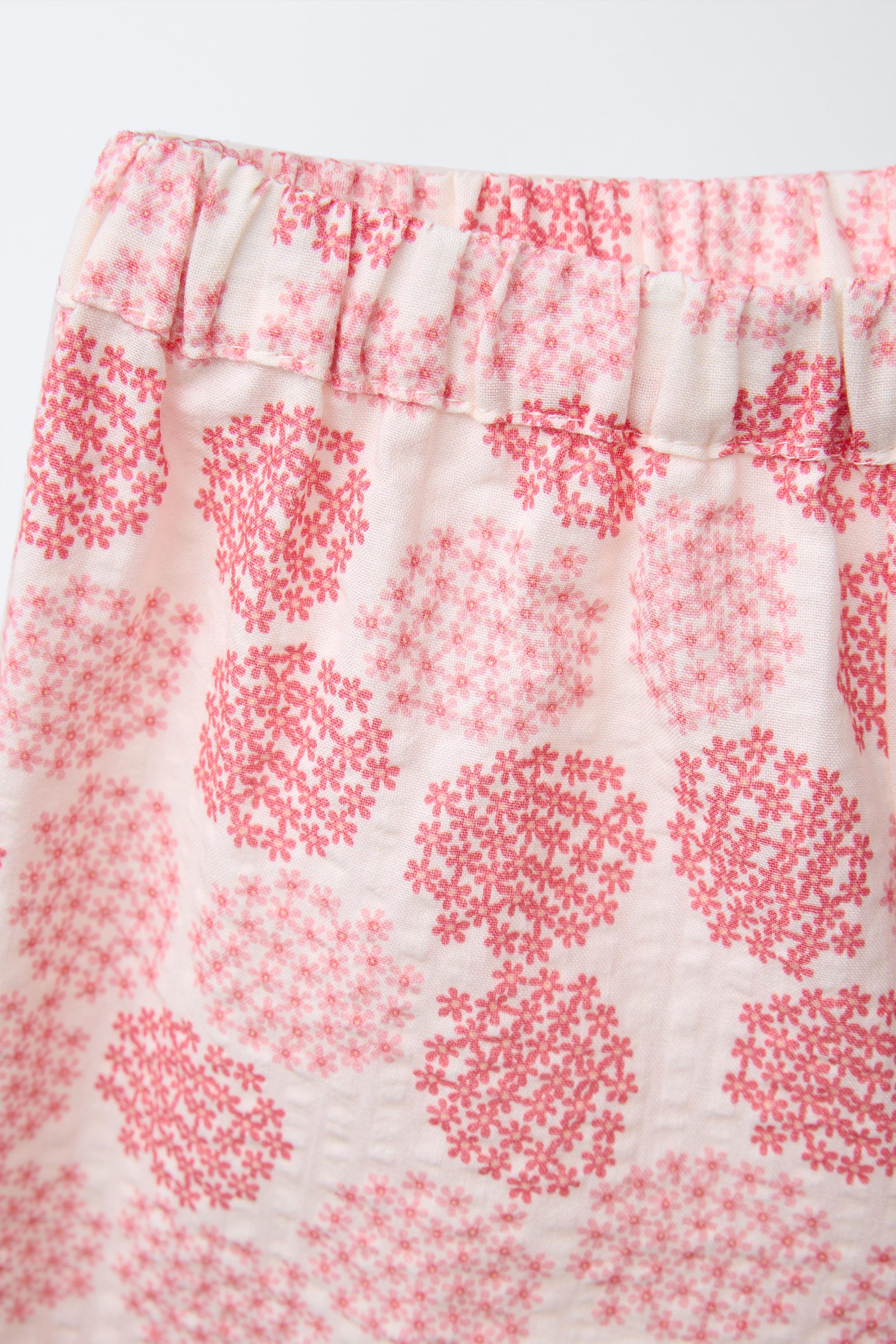 9-18 MONTHS/ KIMONO AND BERMUDA FLOWER PRINT SET