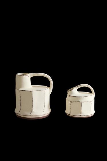 Zara CERAMIC VASE WITH HANDLES - Ecru - Image 0
