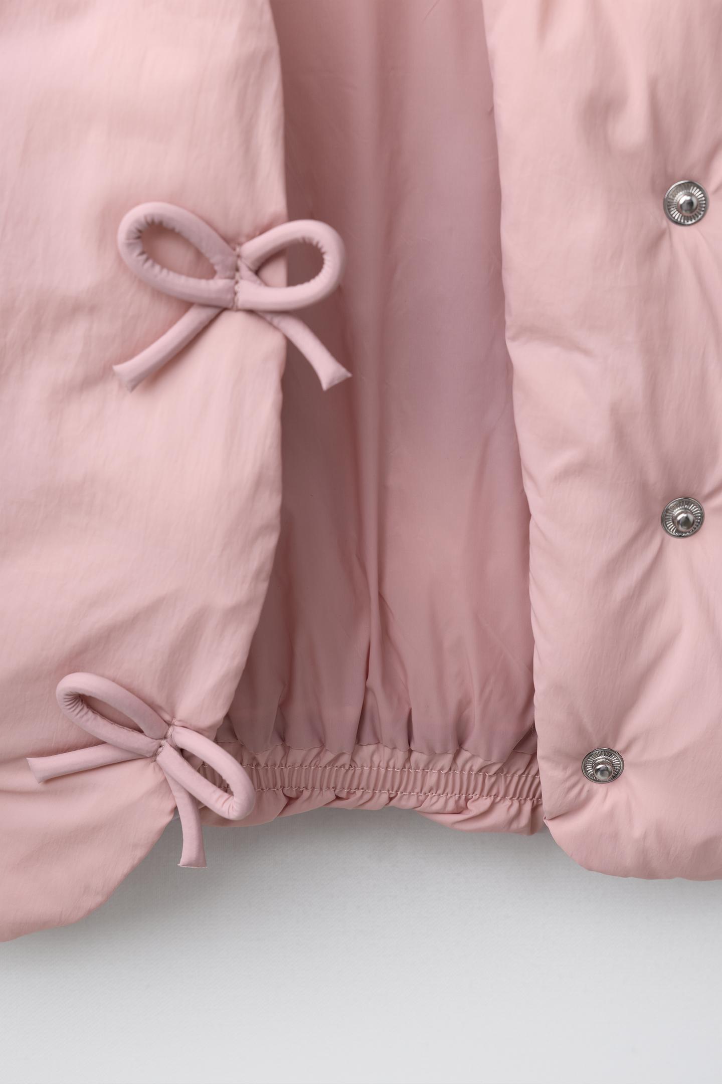 Детская куртка Zara Water Repellent Nylon Bow, цвет: Розовый — фото 4