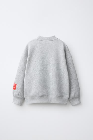 TEAM SIX SEVEN FLOCK PRINT SWEATSHIRT — Gray marl 2