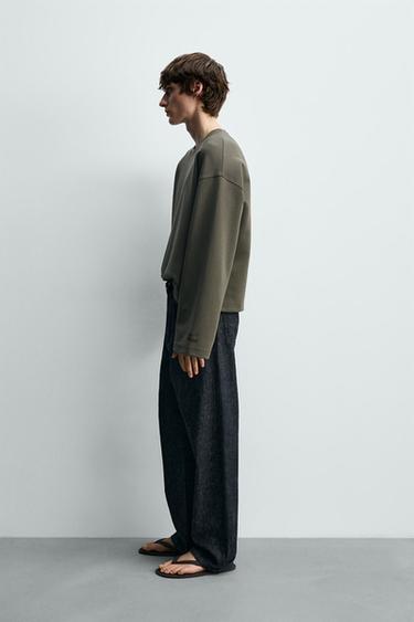 SWEAT COURT COUPE INTERLOCK - Verdâtre de Zara - Image 3