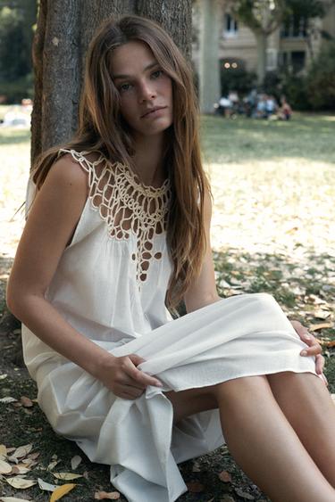 LIMITED EDITION COMBINATION COTTON DRESS - White by Zara - Image 2