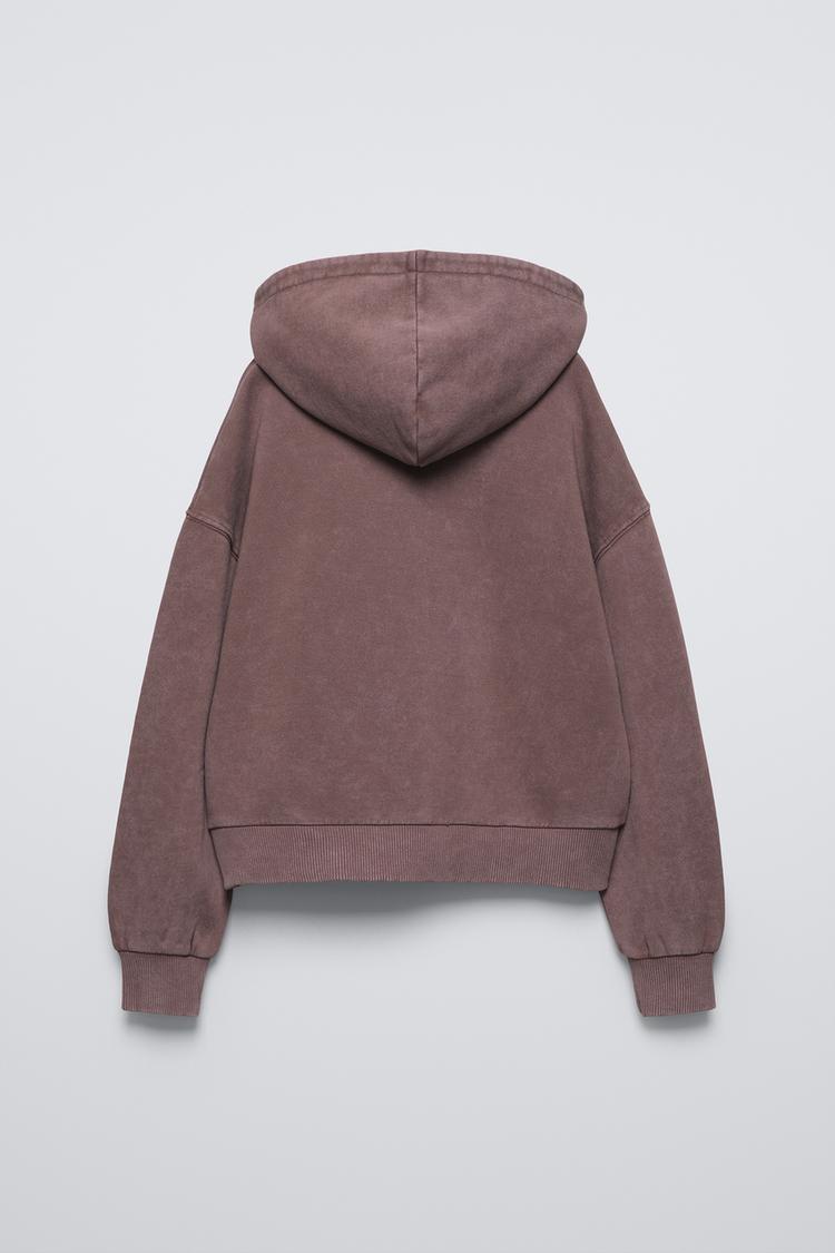 WASHED-EFFECT HOODED JACKET