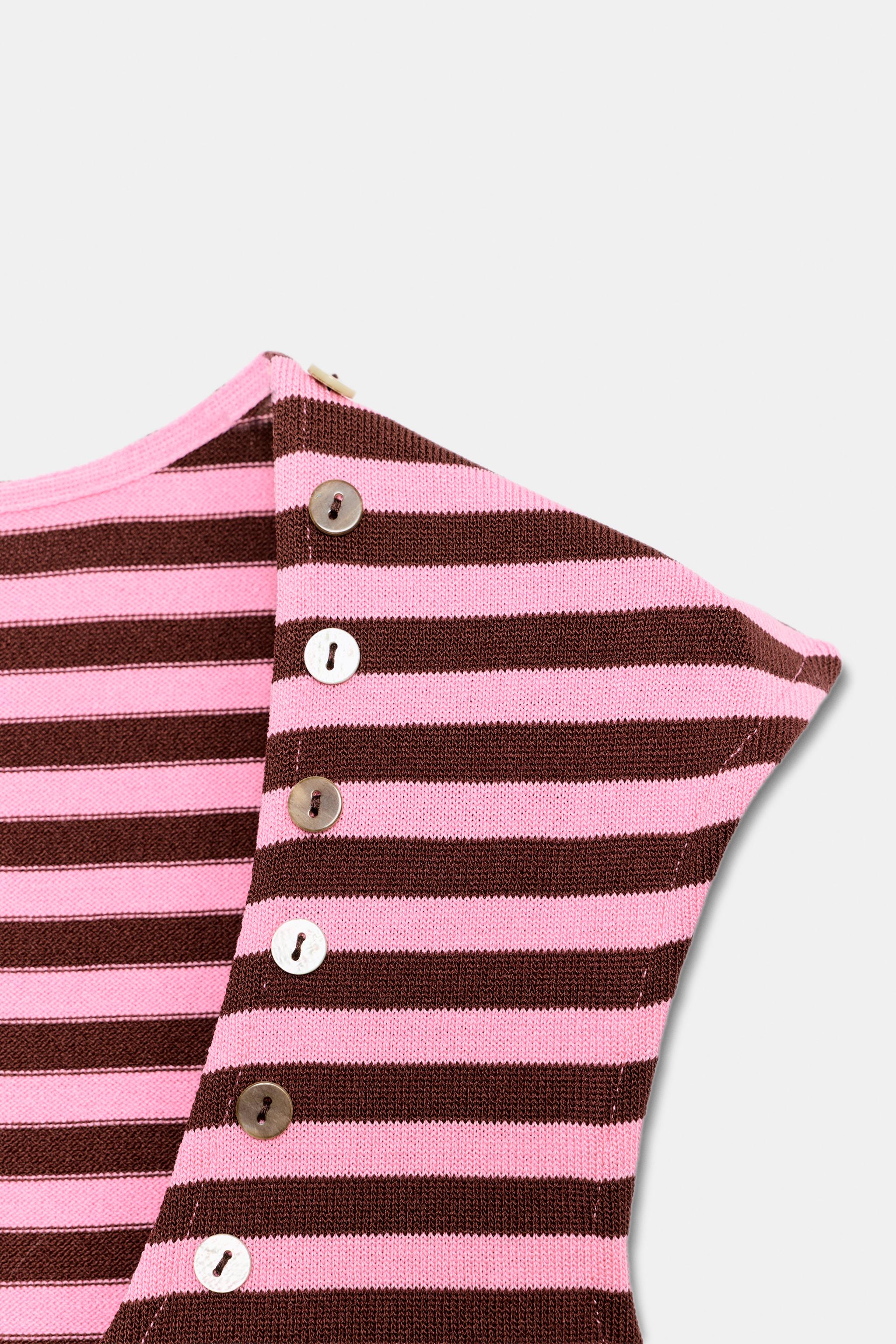 STRIPED BUTTON TOP