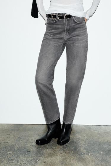 Zara TRF MOM FIT HIGH WAIST JEANS - Anthracite grey