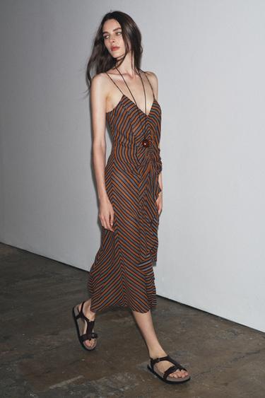 ZW COLLECTION STRIPED CAMISOLE DRESS - Multicoloured by Zara - Image 4