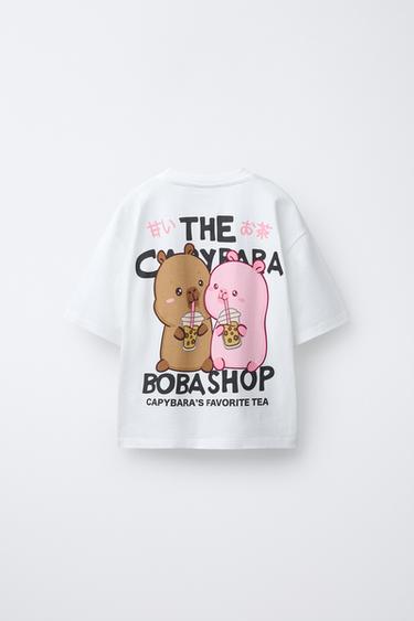 CAPYBARA CAPYFUN © PRINT T-SHIRT - White by Zara - Image 1