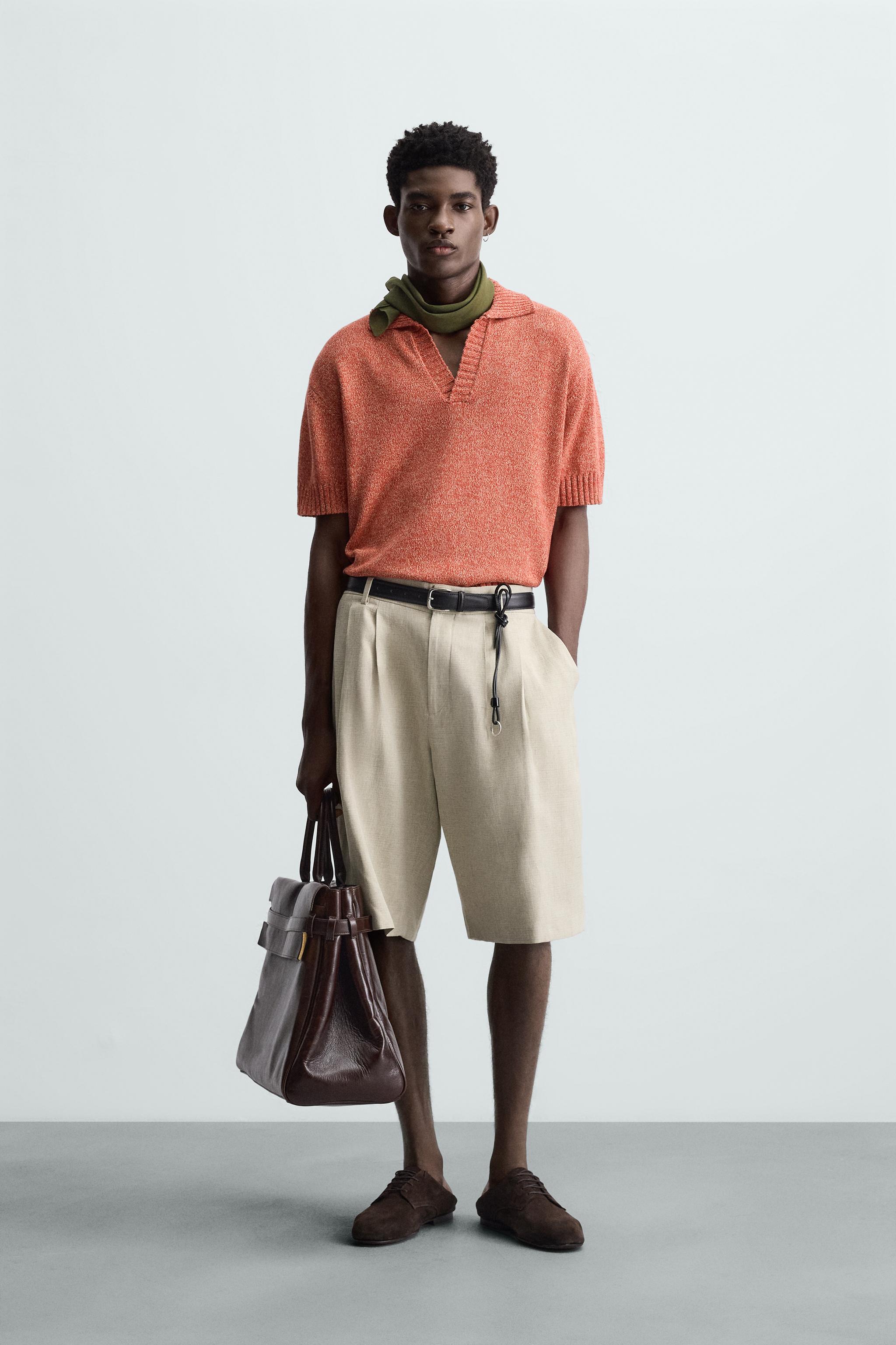YASHIKI【23SS】Tsubomi Knit Polo(ORANGE) YASHIKI - 【ラスト1点】Tsubomi Knit Polo(GREIGE) | Salty