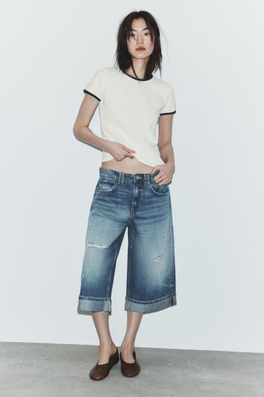BERMUDA JORTS DENIM TRF TIRO MEDIO - Azul de Zara
