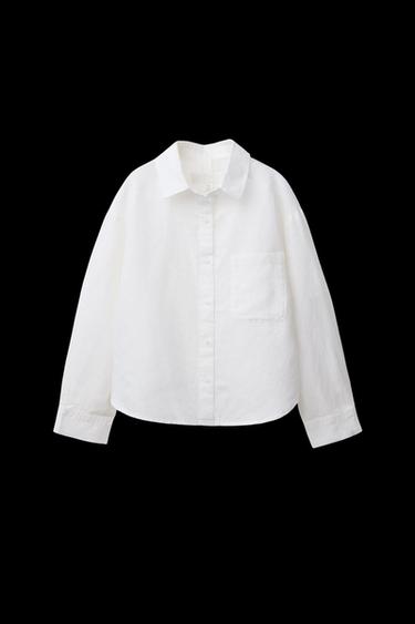 LINEN-COTTON SHIRT - White by Zara - Image 0