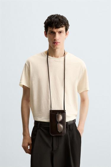 CAMISETA 100% LINO - Crudo de Zara