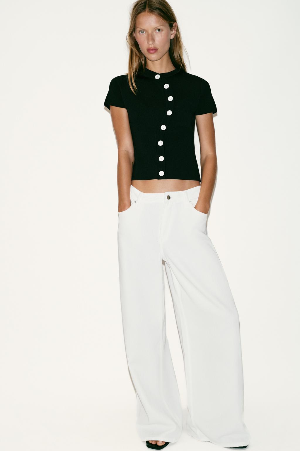 ASYMMETRIC CLOSURE KNIT TOP - image 2