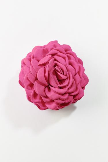 PINZA PELO TEJIDO FLOR - Fucsia de Zara