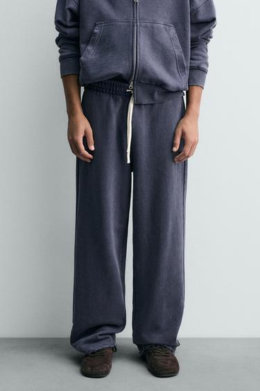 와이드핏 조거 팬츠 - Zara 잉크 블