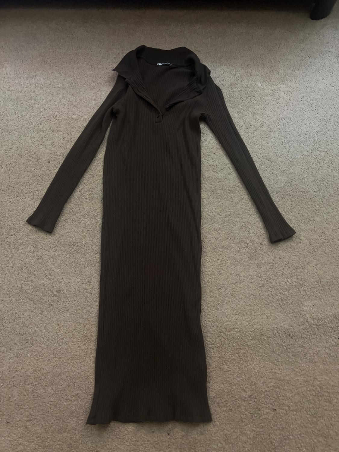 RIBBED POLO DRESS