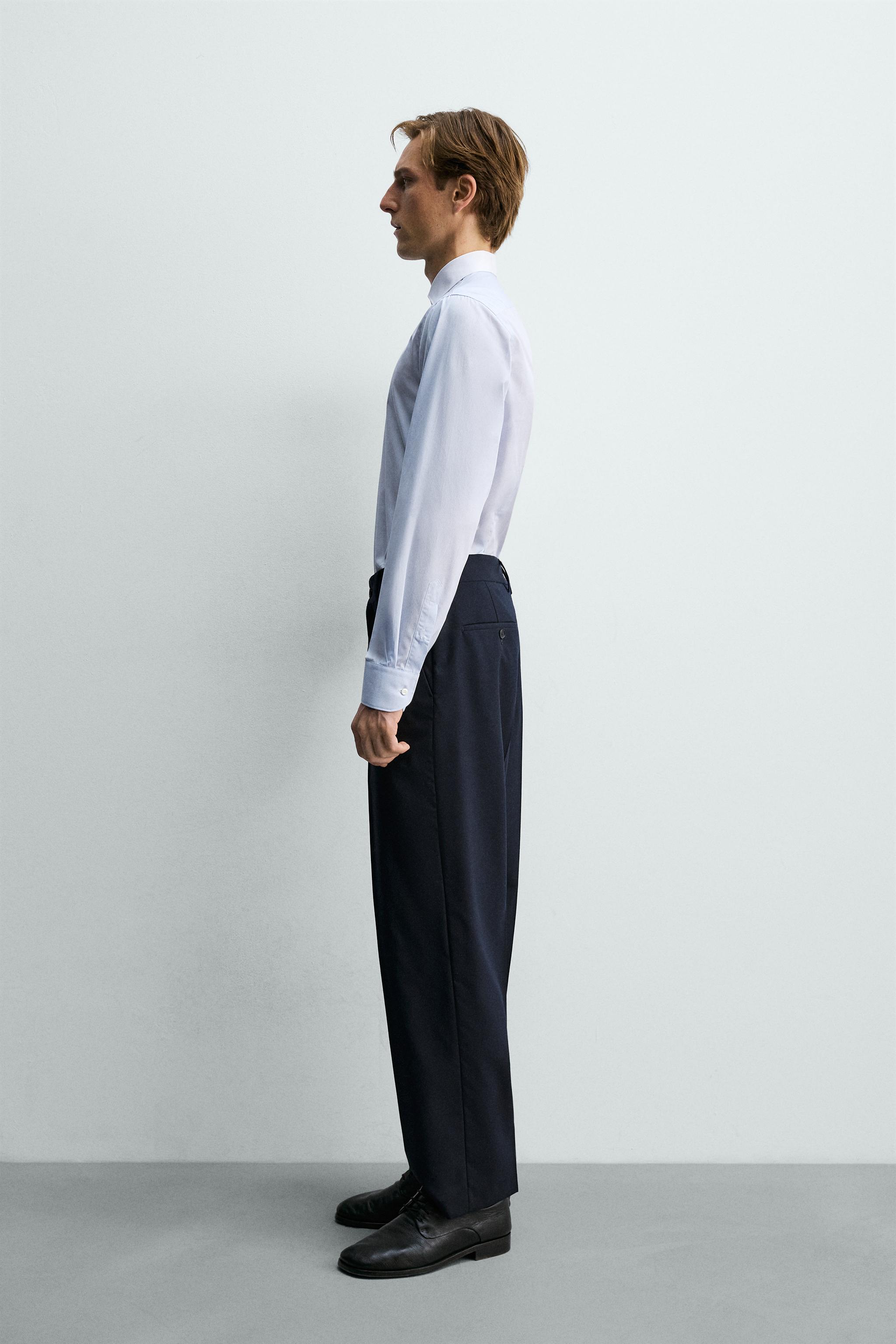 SLIM FIT CONTRAST COLLAR SHIRT