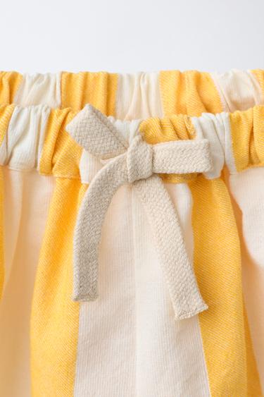 SHORT LARGE À RAYURES CASA LAWA X ZARA KIDS - Jaune de Zara - Image 2