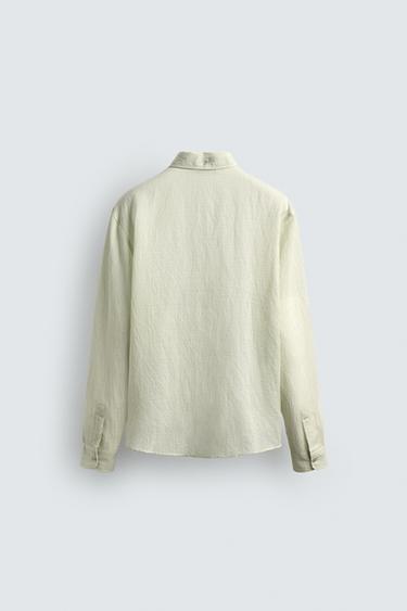CHEMISE STRUCTURÉE FLUIDE RELAXED FIT - Vert clair de Zara - Image 7