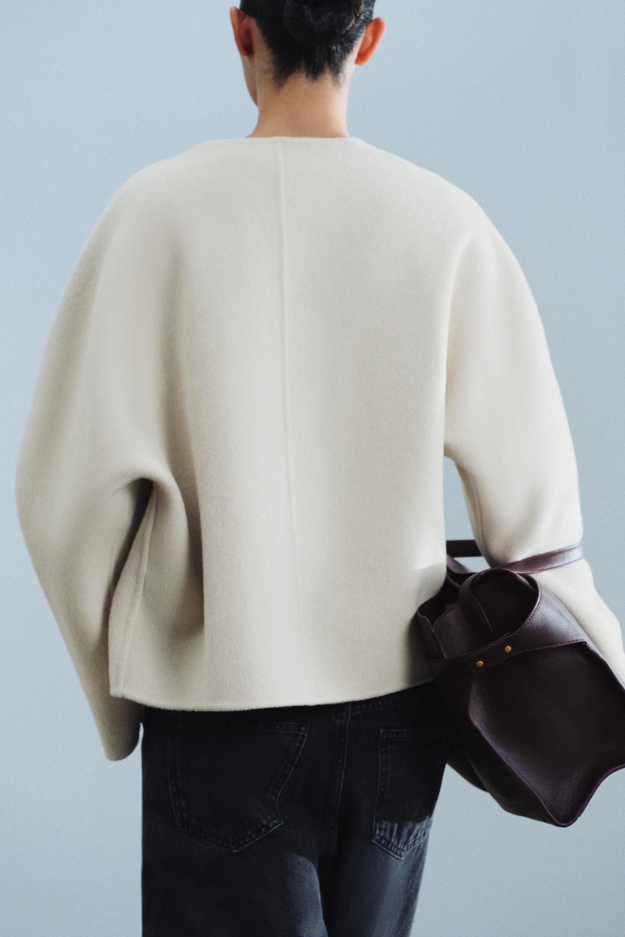 Zara ZW COLLECTION YÜNLÜ KISA KABAN görsel 3