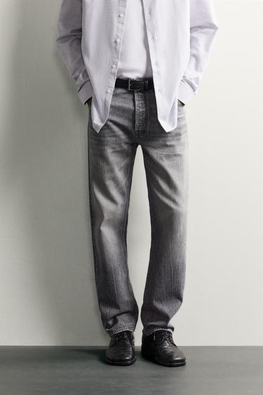 JEANS REGULAR FIT - Gris de Zara