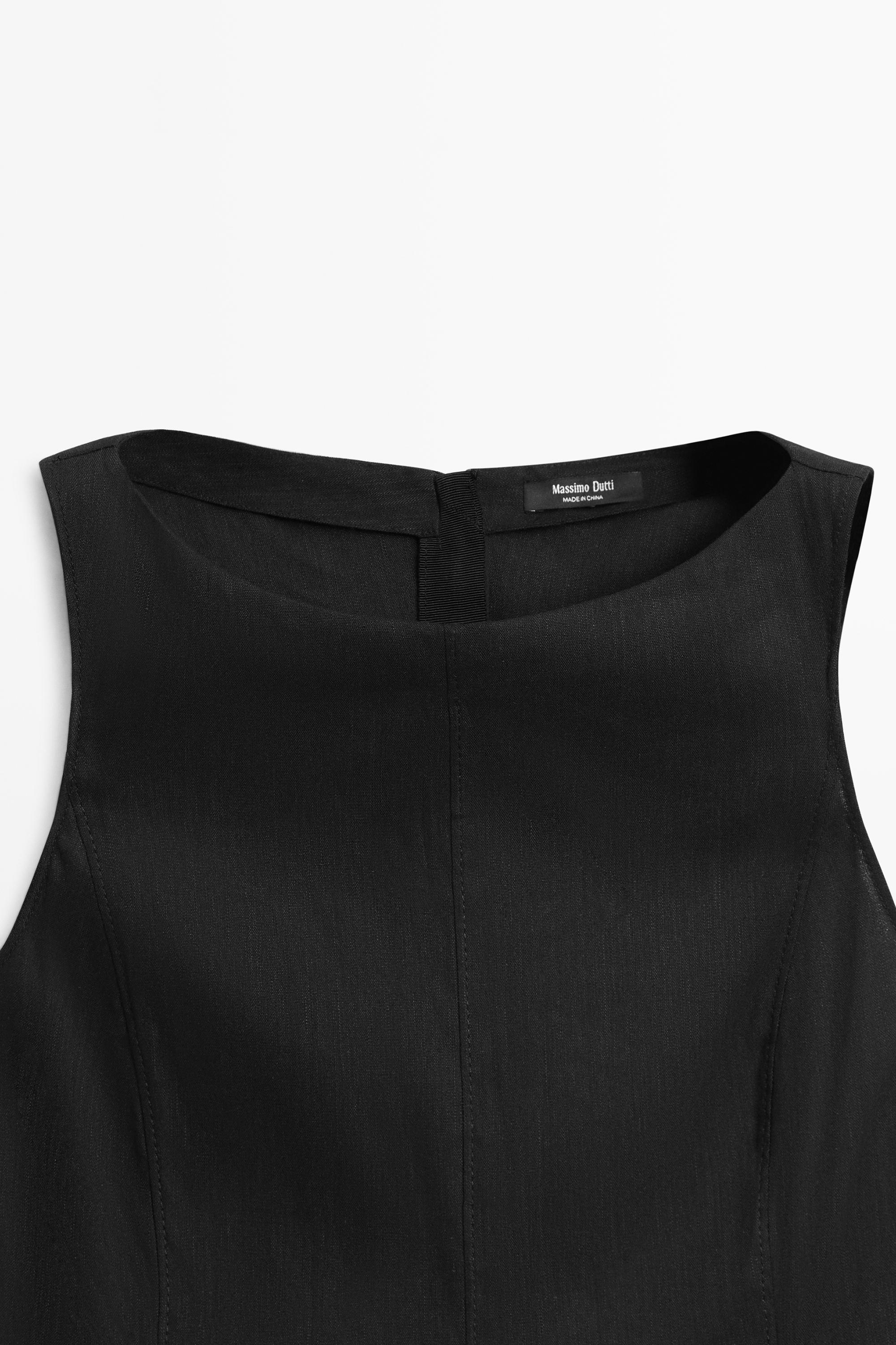 Long flowing linen blend dress