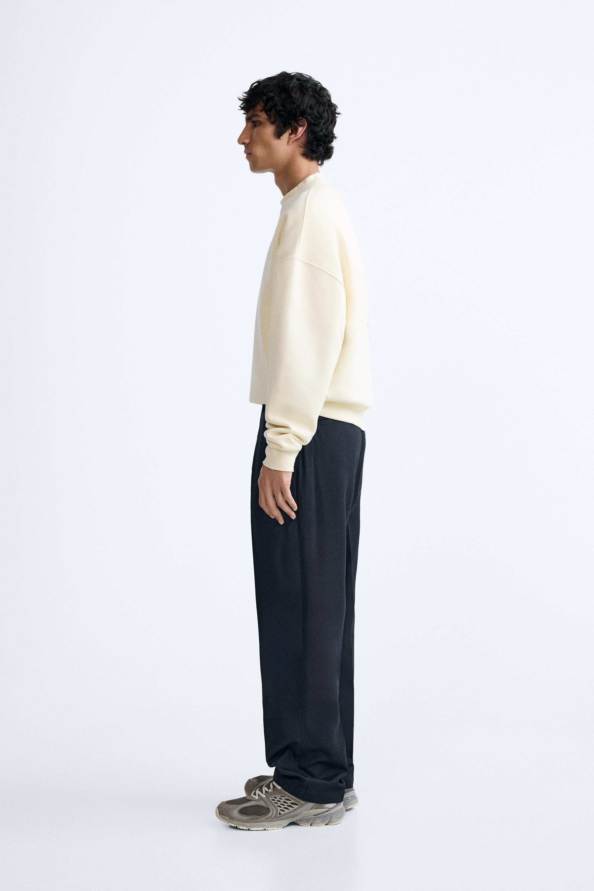 BELTED TEXTURED PANTS