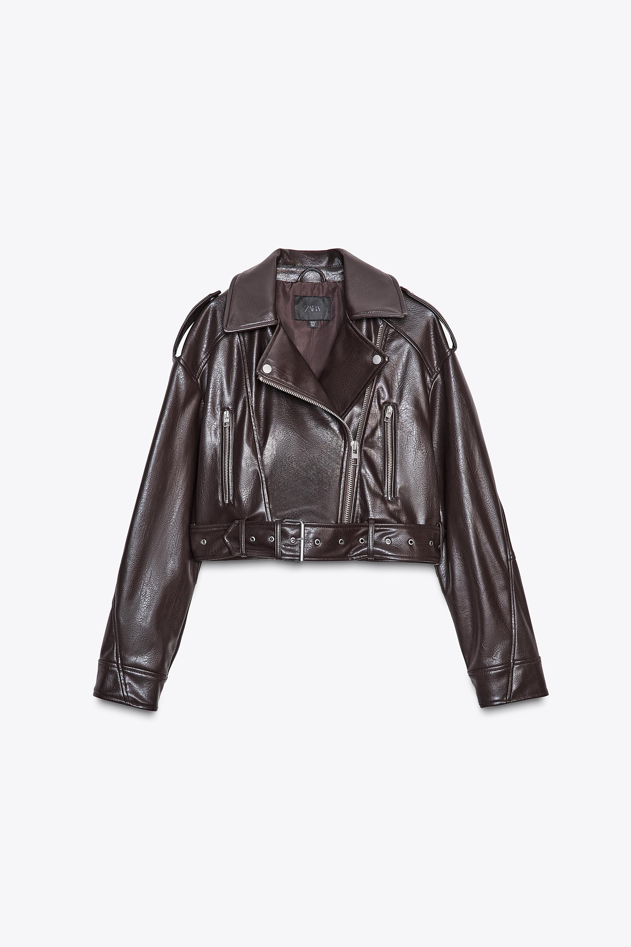FAUX LEATHER BIKER JACKET Chocolate ZARA South Africa