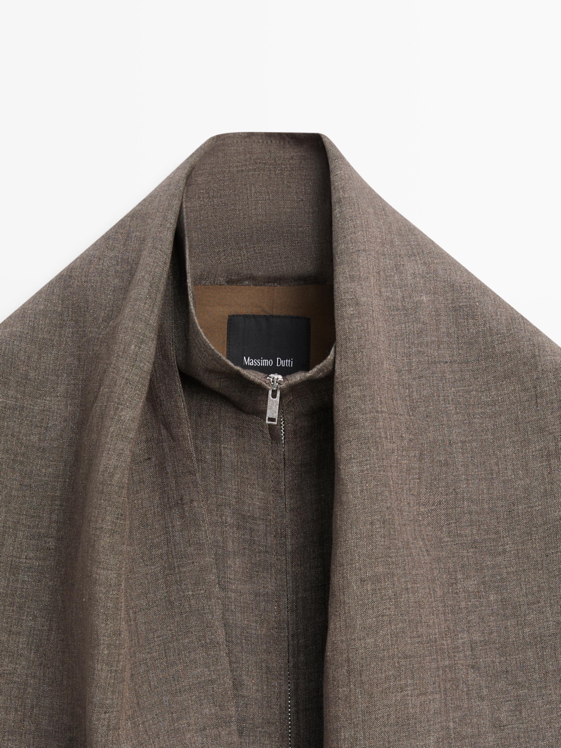 Veste bomber foulard mélange lin