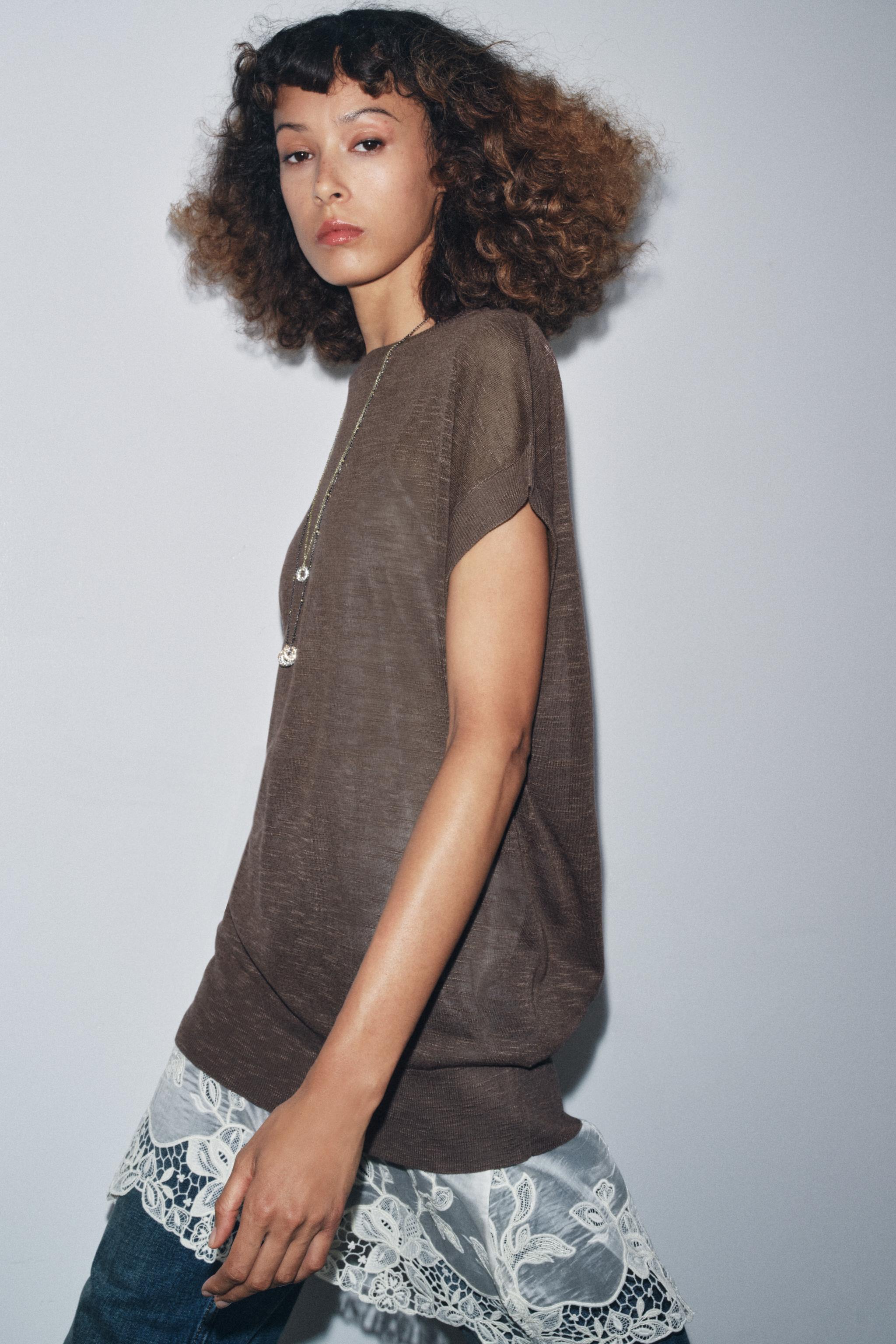 コンビニットワンピース - ブラウン/モール | ZARA Japan / 日本