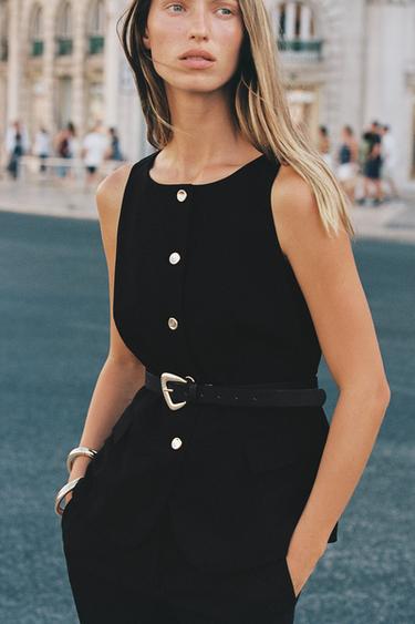 GILET CEINTURE - Noir de Zara - Image 2