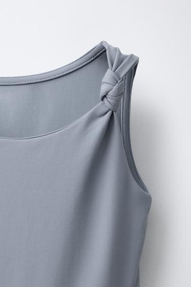 BODY EN POLYAMIDE AVEC NŒUD - Bleu de Zara - Image 2