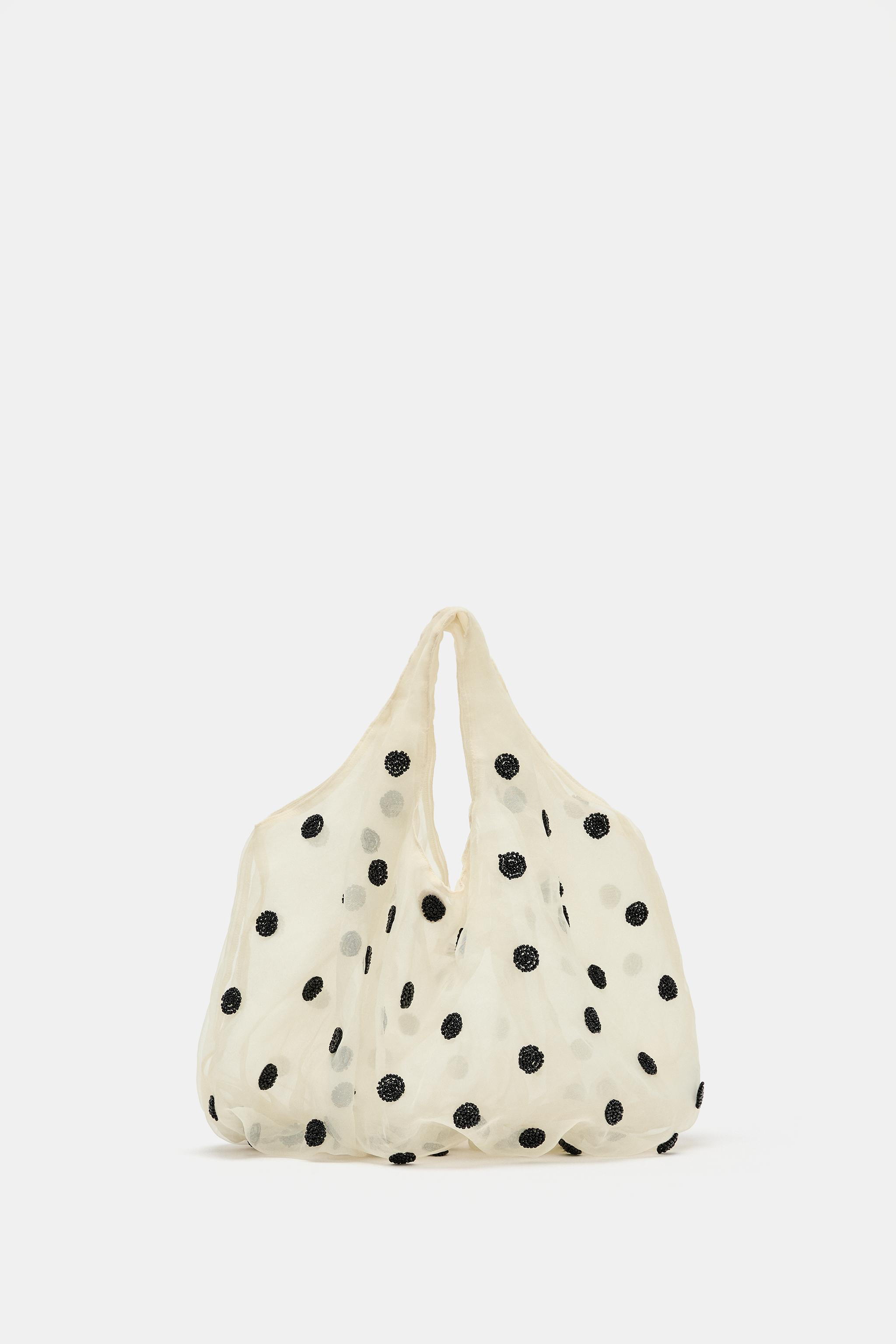 MESH BEAD HANDBAG — white